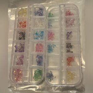 Iridescent Aurora Multicolor Butterfly 3D Nail Charms Resin Jewels for Manicures